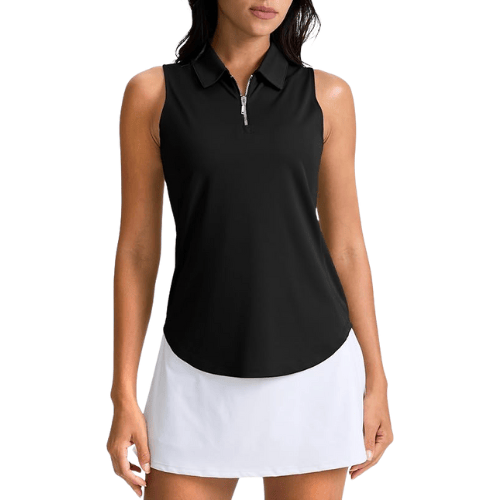Women's Sleeveless Golf Polo – 1/4 Zip Athletic Tank Top