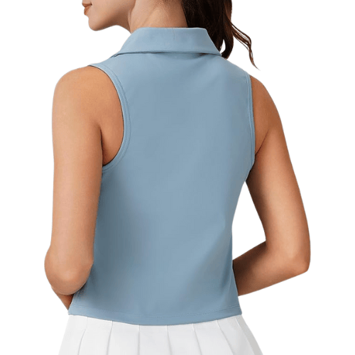 Women's Sleeveless Golf Polo – Ultra-Stretch Cropped Tennis Tank