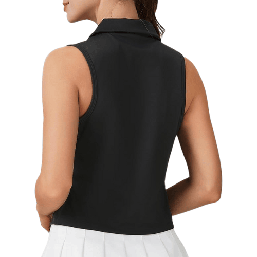 Women's Sleeveless Golf Polo – Ultra-Stretch Cropped Tennis Tank