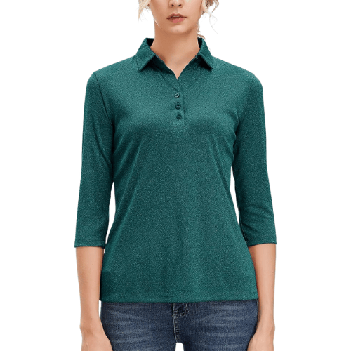 Women's 3/4 Sleeve Performance Polo – UPF 50+ Sun Protection